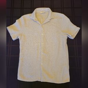 Larsson & Co Shirt Tan White Mens Medium